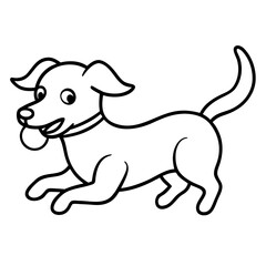 Happy Puppy Playing with Ball Vector