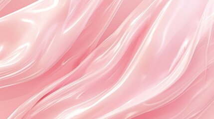 A close-up of pink lipstick flowing in a wavy pattern on a solid color background, together creating an elegant and luxurious atmosphere, suitable for beauty or cosmetics themes.