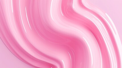 A close-up of pink lipstick flowing in a wavy pattern on a solid color background, together creating an elegant and luxurious atmosphere, suitable for beauty or cosmetics themes.
