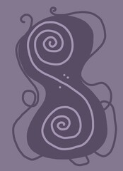 Minimal abstract image for modern interior. The picture is painted by hand on a tablet. © neurostructure