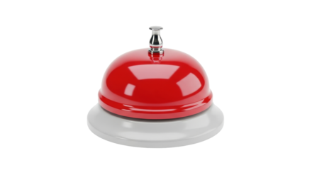 Isolated Hotel Call Bell Ready for Service, Shiny and New, Tabletop Reception Symbol