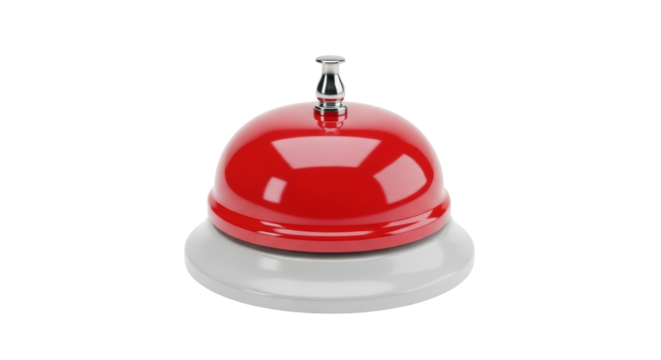 Isolated Hotel Call Bell Ready for Service, Shiny and New, Tabletop Reception Symbol
