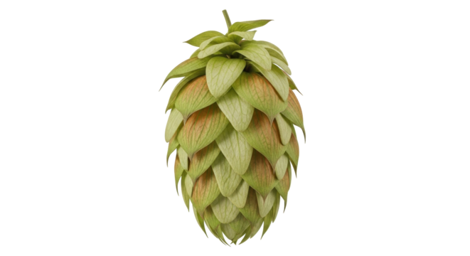 Isolated Common Hop Humulus lupulus cone, for beer brewing, on a neutral studio backdrop