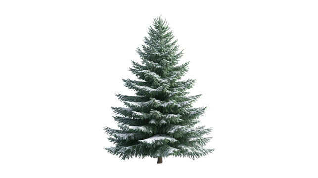 Snow Covered Evergreen Tree isolated on a transparent background