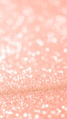 Soft, glowing coral pink glitter bokeh background