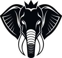Elephant Head Silhouette Logo