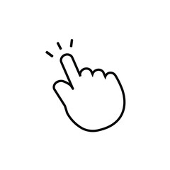 Separate finger touch icon on white background
