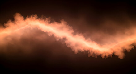 Obraz premium Bright Orange Cloud of Smoke Against Dark Night Sky