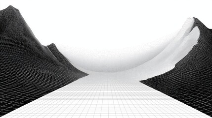 Digital Terrain Grid Landscape