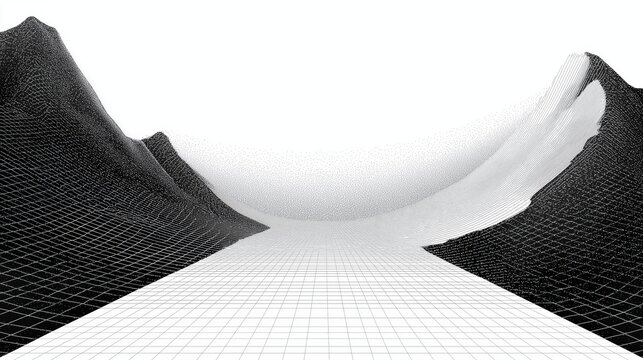 Digital Terrain Grid Landscape