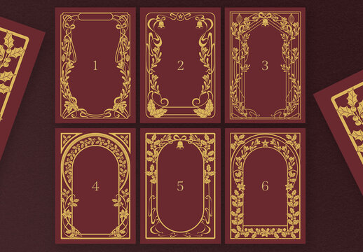 Christmas Borders, Frames & Backgrounds in Elegant Art Nouveau Style
