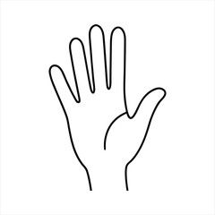 Fototapeta premium Hand Outline Icon – Simple Palm Drawing Symbol for Design and Graphics