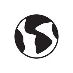 Minimal World Globe Map Solid Icon Glyph