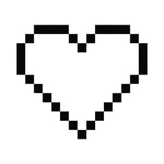 Pixel art heart simple minimalistic design of a heart shape made of pixels, perfect for retro gaming or digital love themes