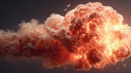 Explosive fireball erupts in dramatic scene urban landscape high-impact visual nighttime dynamic concept