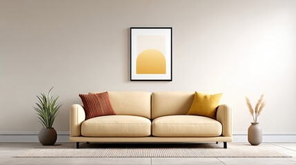 Cozy living room sofa arrangement modern home interior design minimalist space stylish viewpoint comfort concept for enhanced living experience