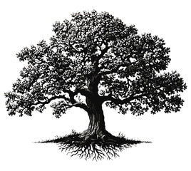 Abstract Root and Tree Silhouette Vector