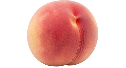 Isolated fresh juicy peach fruit with smooth fuzzy skin, healthy food, whole stone fruit