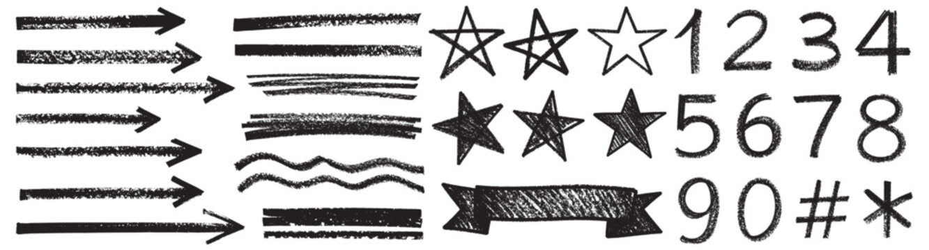 Collection doodle shape element design. Isolated random doodle element.