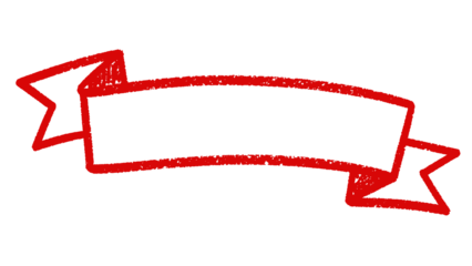 Hand drawn ribbon doodle element