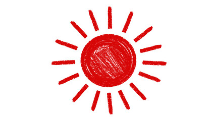 Hand drawn crayon sun element design