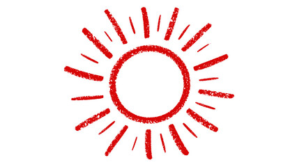  Hand drawn crayon sun shape doodle element