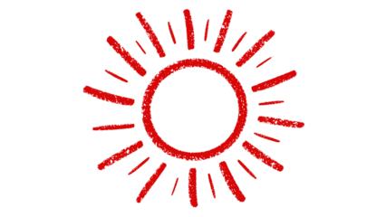  Hand drawn crayon sun shape doodle element