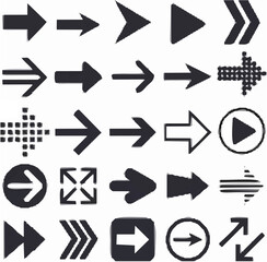 Black Arrow Icon Set Vector.eps