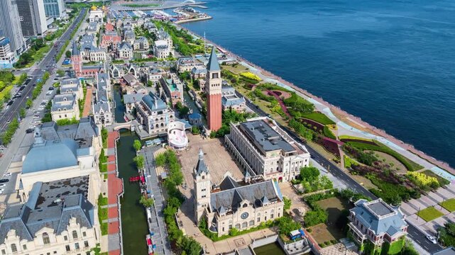 Dalian's Modern Skyline and European Architectures of Oriental Venice