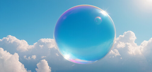 This is an image of a soap bubble floating in the sky frame design scene cartoonish figure creative movement layers elements motion backgrounds expression composition style gesture