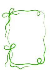 Elegant ribbon frame outline. Minimalist hand drawn frame with bows and swirls.
