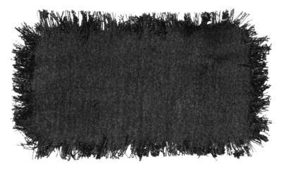 Piece of black torn denim on a white background. Denim texture