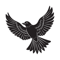 Flying Bird Silhouette in Sky Art