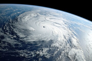 Radar Satellite View of Hurricane over Earth Globe
