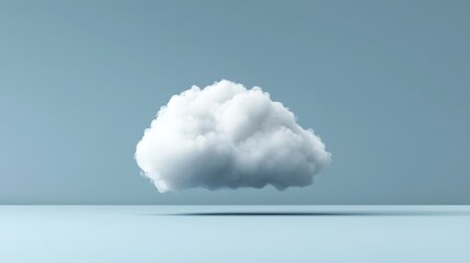 3D Cloud Computing Concept on a Blue Background