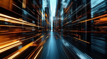 3D Render of a Futuristic Network Infrastructure