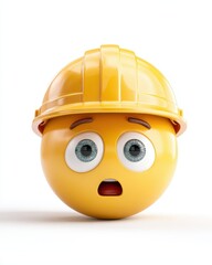 Construction Emoji. Clip Art of Emoticon Construction Worker with a Nice and Joyful Expression
