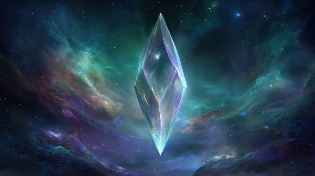 Celestial Crystal In Cosmic Nebula