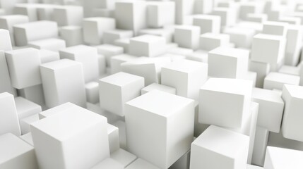 3D rendered white cubes creating a geometric background