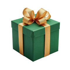 Gift Box Isolated on White Background – Elegant Wrapped Present with Ribbon and Bow, Holiday Celebration Gift Packaging, Christmas Birthday or Anniversary Surprise Concept