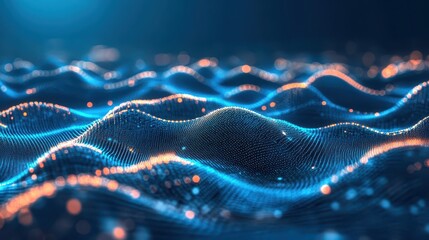 Abstract digital data network with glowing visualization