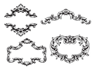 Baroque Frame Vintage Engraved Ornamental Decorative Illustration Vector
