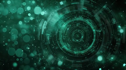 Abstract digital interface with glowing cybersecurity elements