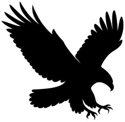 Flying Eagle Silhouette | Powerful Bird of Prey Vector