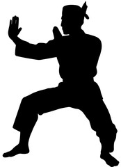 Pencak Silat Fighter Silhouette | Indonesian Martial Art Vector