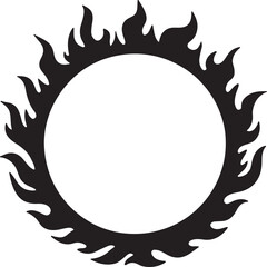 Circle Fire vector frame.