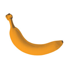 Natural fruit banana with halftone effects. Vector illustration isolated background.
