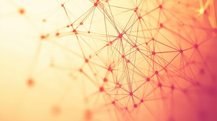 Abstract digital network of connected lines and nodes