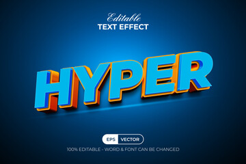 Hyper 3D Text Effect Modern Style. Editable Text Effect.