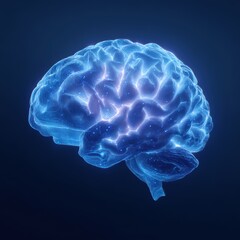 Surreal Glowing Brain Icon Representing the Fusion of Fantasy and Artificial Intelligence in a Close-Up View with Ethereal Energy Patterns